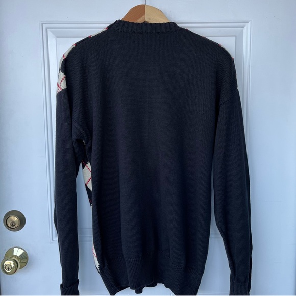 •Slazenger• Men’s Vintage 100% Cotton Argyle Golf Sweater - Size Large - Picture 4 of 6